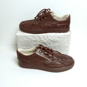 Polo Ralph Lauren Ramiro Men's Sneaker Duck Shoes Burnished Leather 7.5D